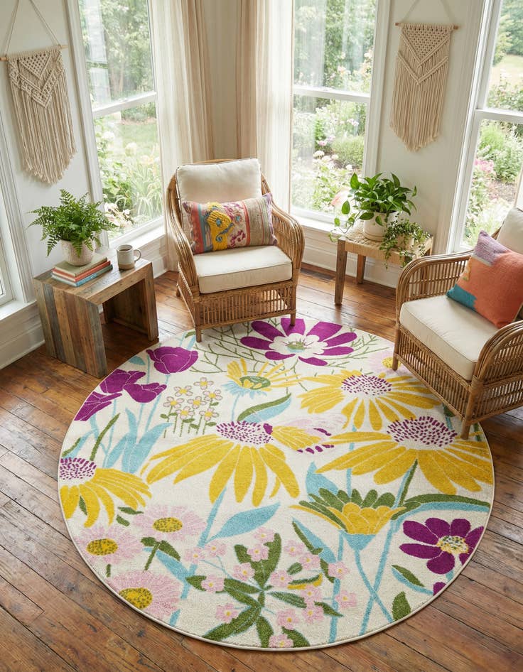 Detail image of 7' 10 x 7' 10 Bloom Round Rug