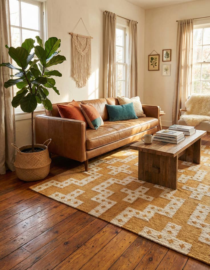 Detail image of 4' 1 x 6' 1 Hand Woven Kilim Wool Rug