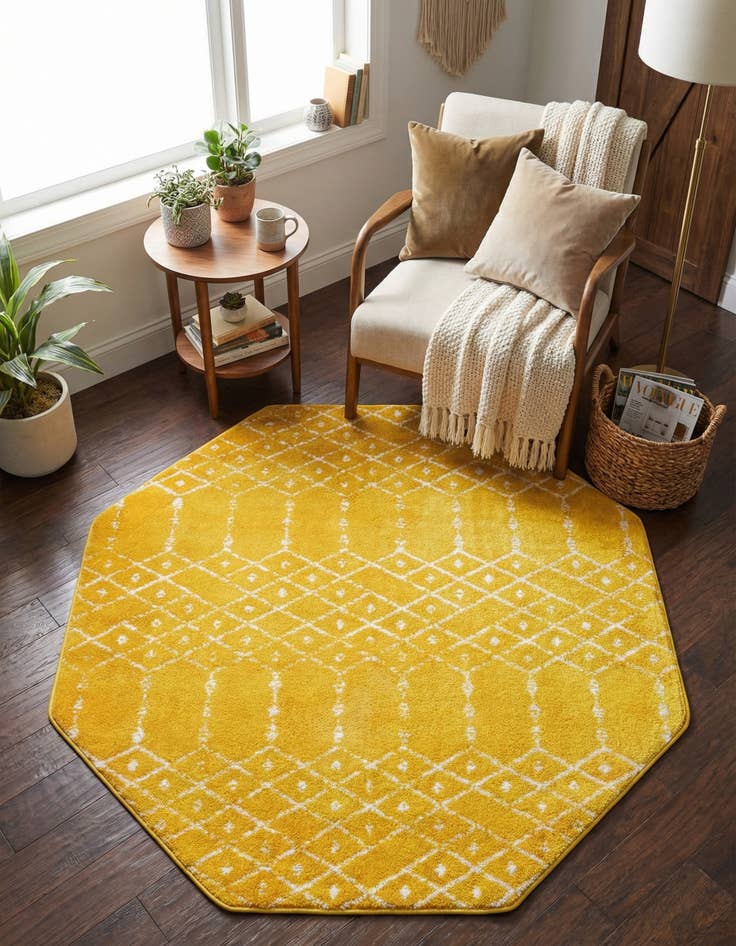 Detail image of 5' 3 x 5' 3 Paxon Trellis Octagon Rug