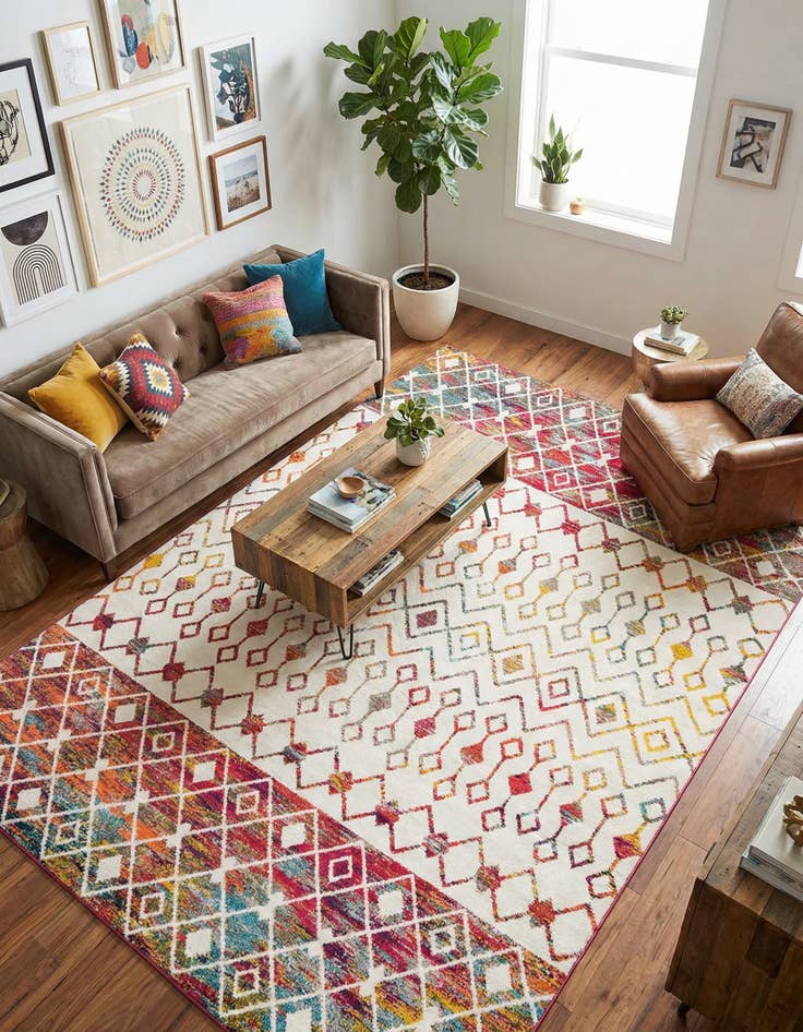 Detail image of 10' 8 x 14' Moroccan Trellis Rug