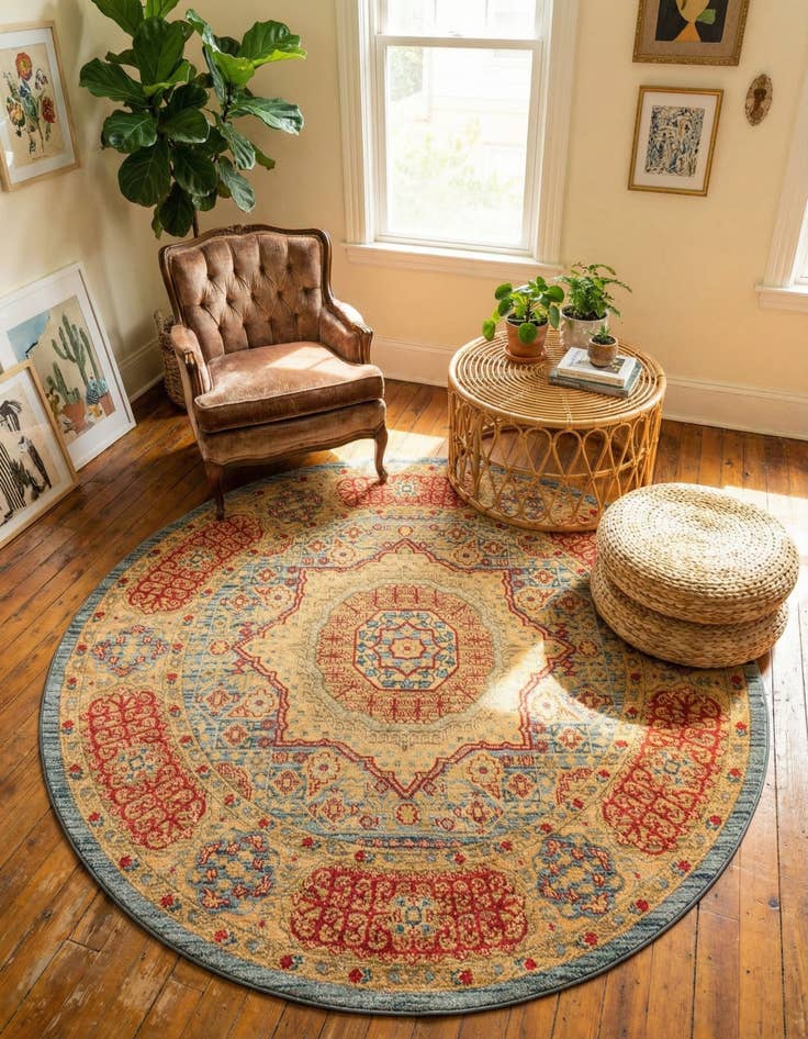 Detail image of 6' x 6' Amina Round Rug