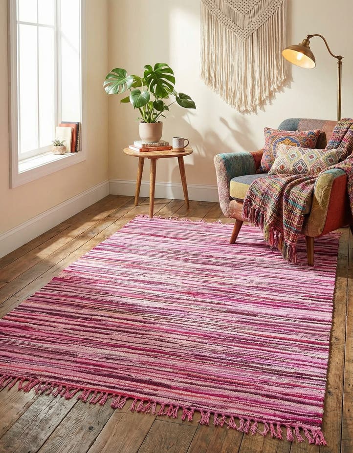5' x 8' Hand Woven Chindi Cotton Rug