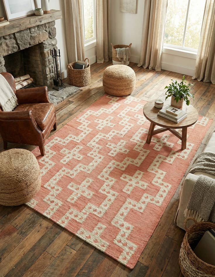 Detail image of 4' 1 x 6' 1 Hand Woven Kilim Wool Rug