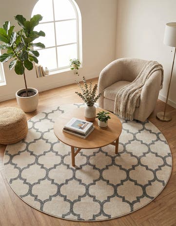 7' 10 x 7' 10 Lattice Round Rug