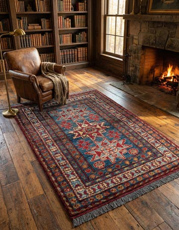 4' 1 x 5' 8 Hand Knotted Kazak Wool Rug