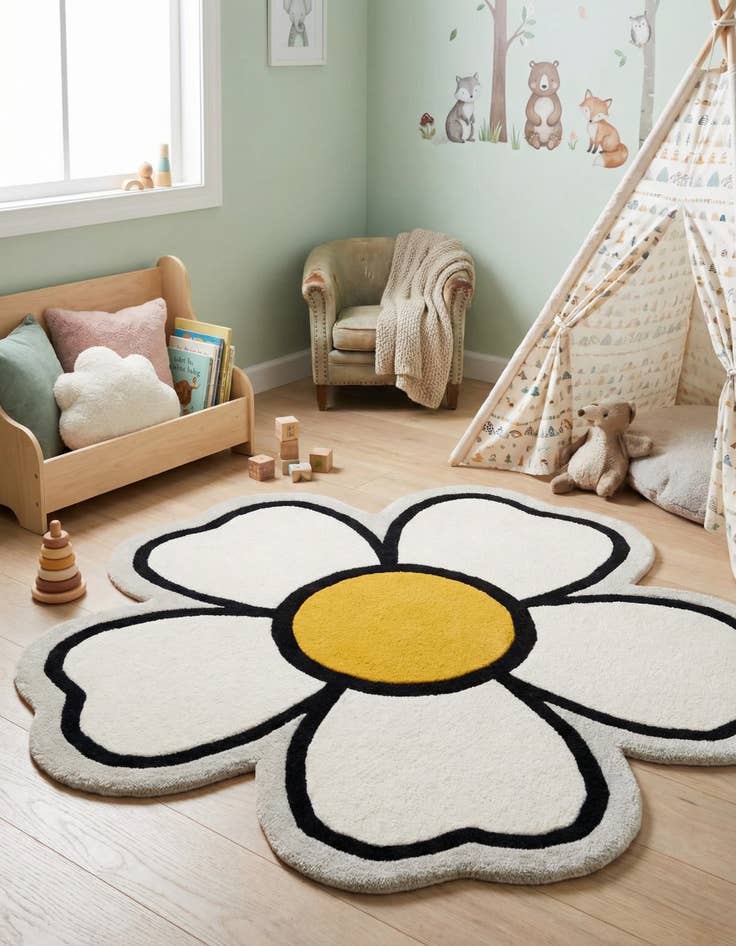 Detail image of 5' 1 x 5' 1 Playtime Kids Wool Freeform Rug