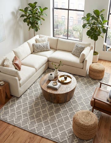Gray Manor Hand Knotted Jill Zarin Dorset Square Rug