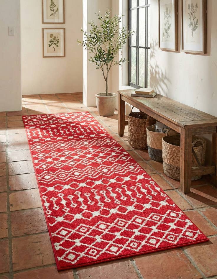 Detail image of 2' x 7' Moroccan Trellis Runner Rug