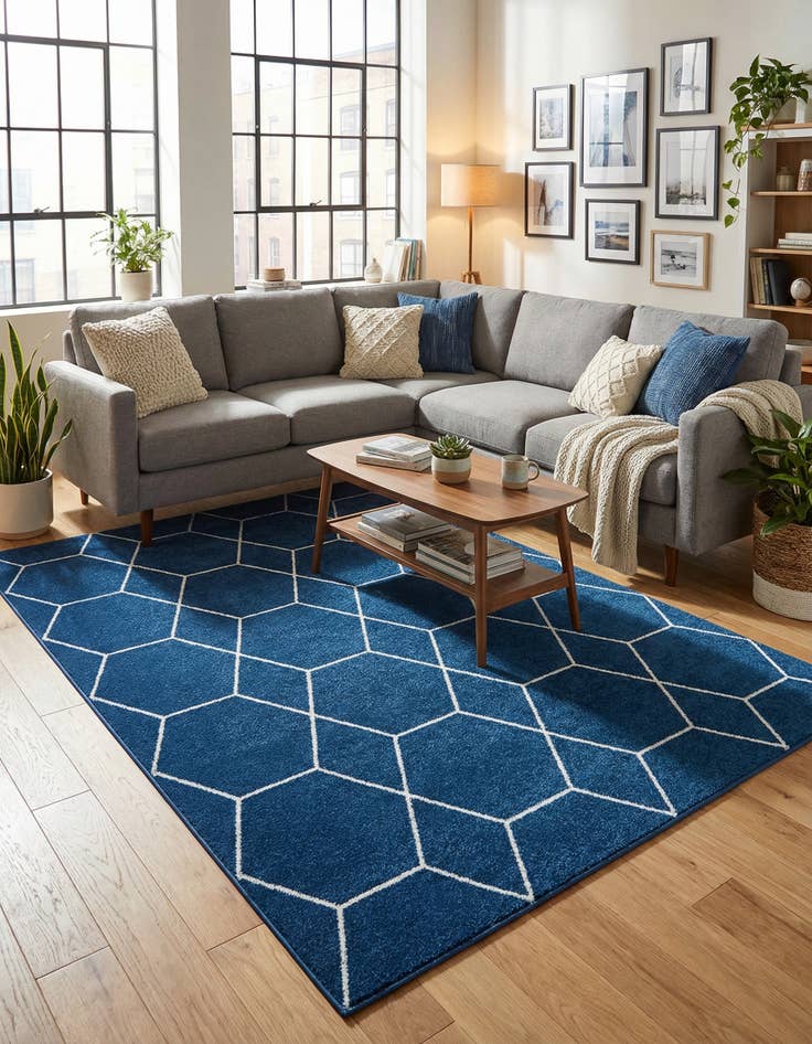 Detail image of 7' x 10' Lattice Frieze Rug