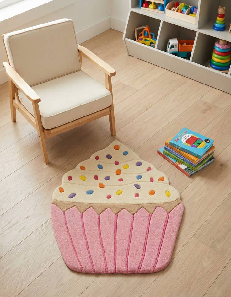 Detail image of 2' 9 x 3' 1 Happy Rugs Cupcake Wool