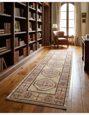 2' 9 x 10' 4 Hand Knotted Oushak Wool Runner Rug