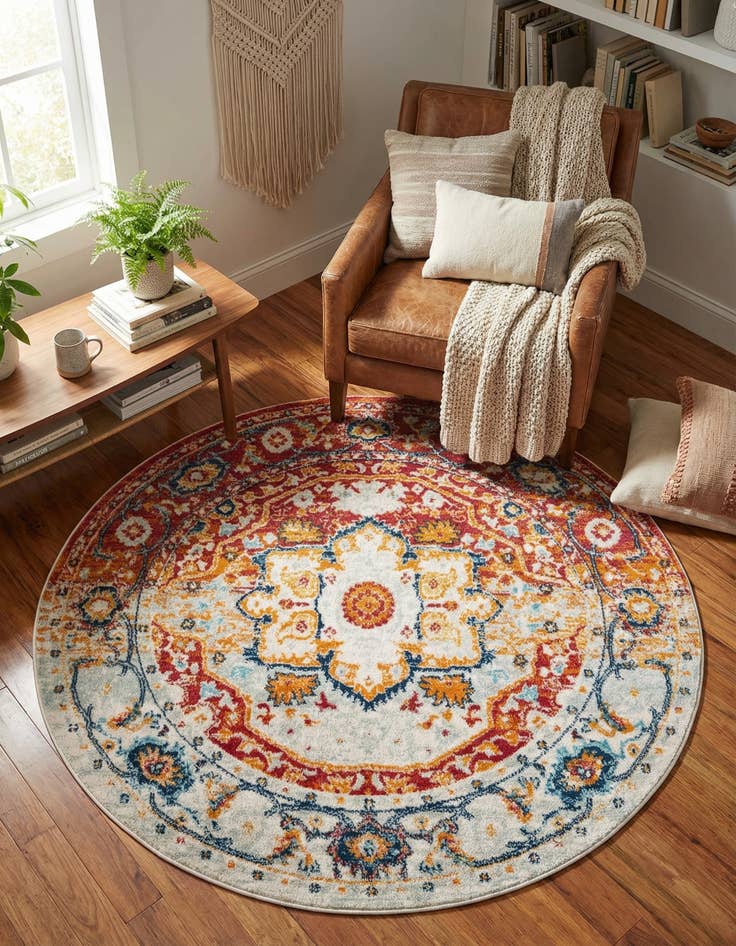 Detail image of 5' 3 x 5' 3 Madeline Vintage Round Rug
