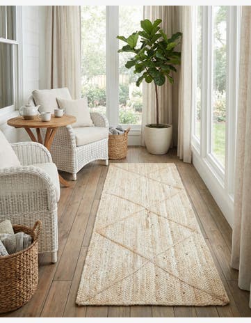 Ivory Handmade Braided Jute Runner Rug