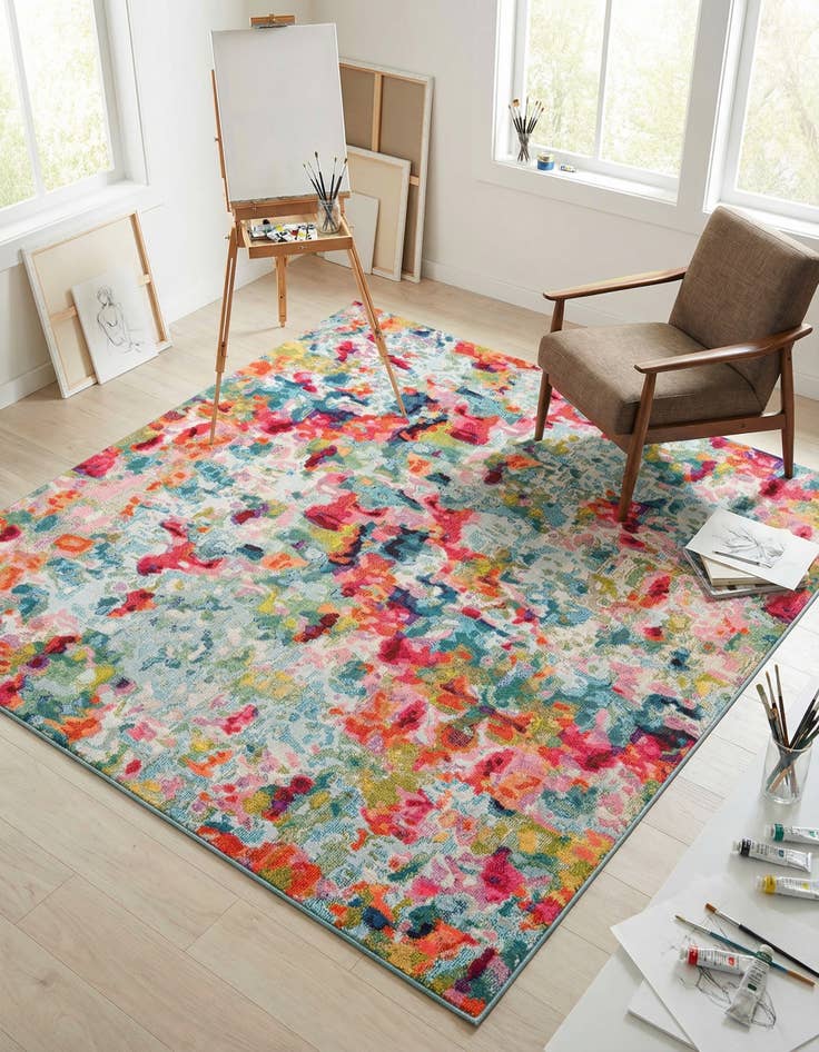 Detail image of 7' 10 x 7' 10 Washable Theia Square Rug