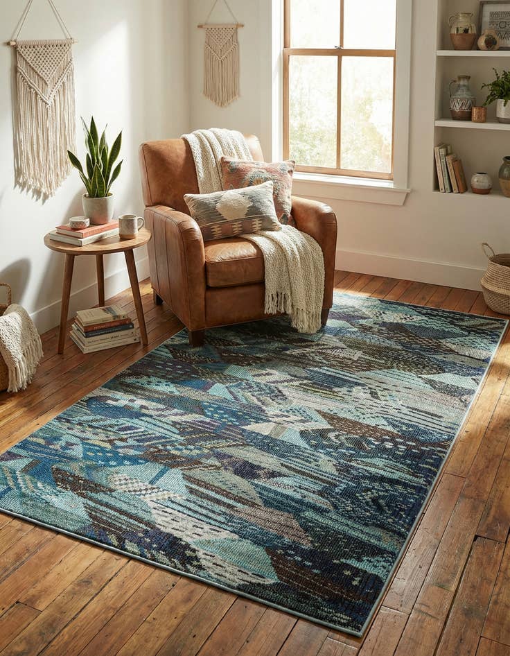 Detail image of 4' x 6'  Washable Santa Fe Rug