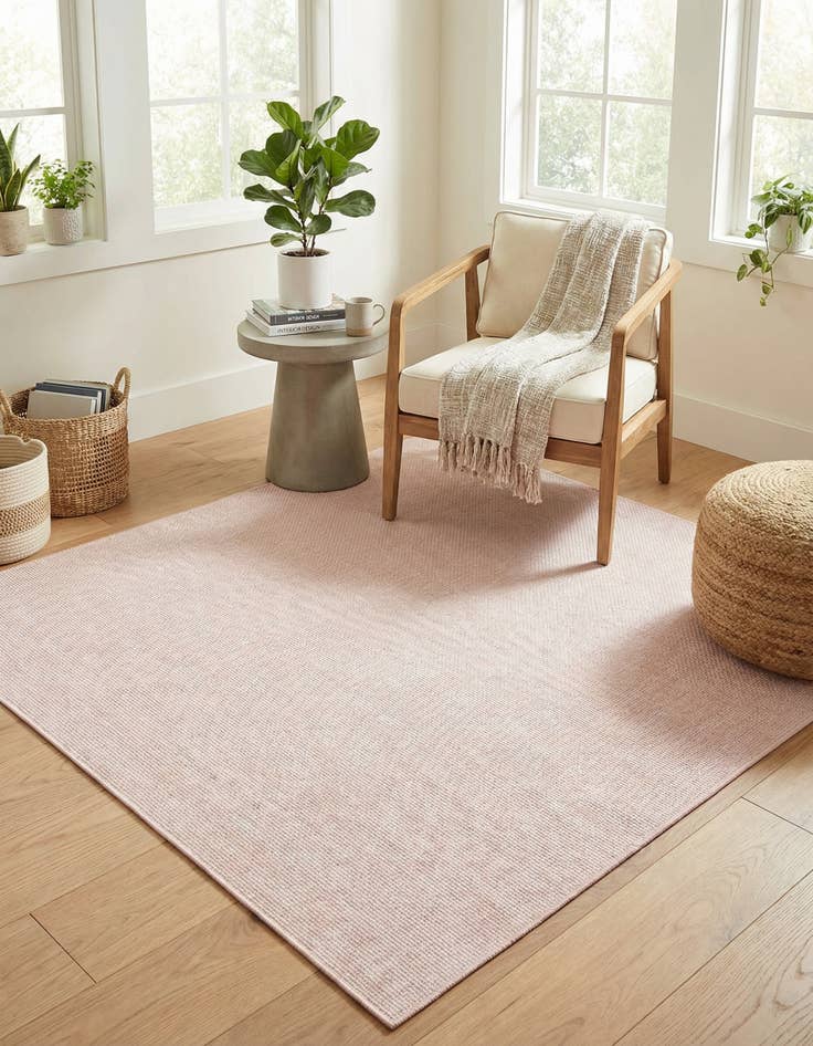 Detail image of 7' 10 x 7' 10 Easy-Clean Solid Indoor / Outdoor Square Rug