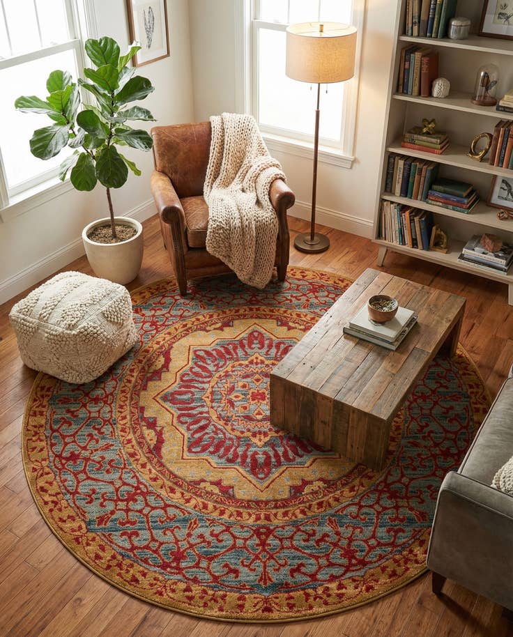 Detail image of 6' x 6' Amina Round Rug
