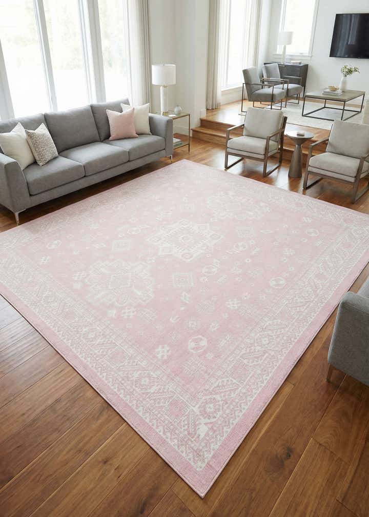10' x 10' Easy-Clean Aztec Indoor / Outdoor Square Rug