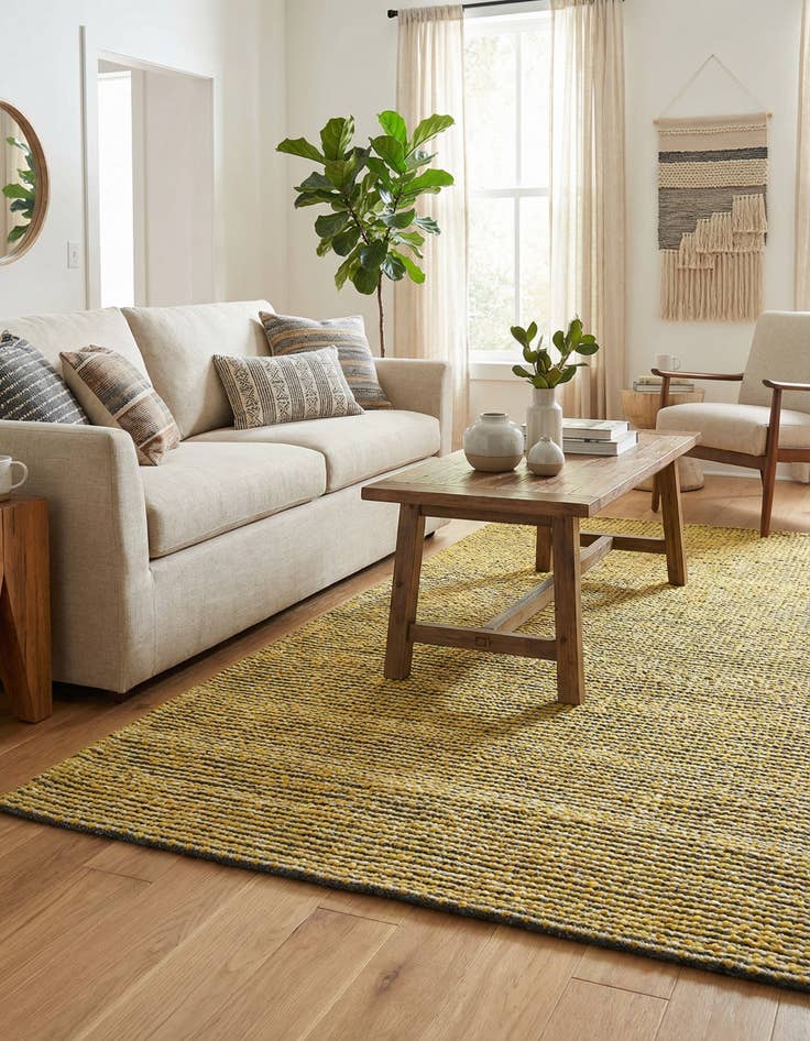 Detail image of 5' 1 x 8'  Hand Woven Seaside Pearl Jute Rug