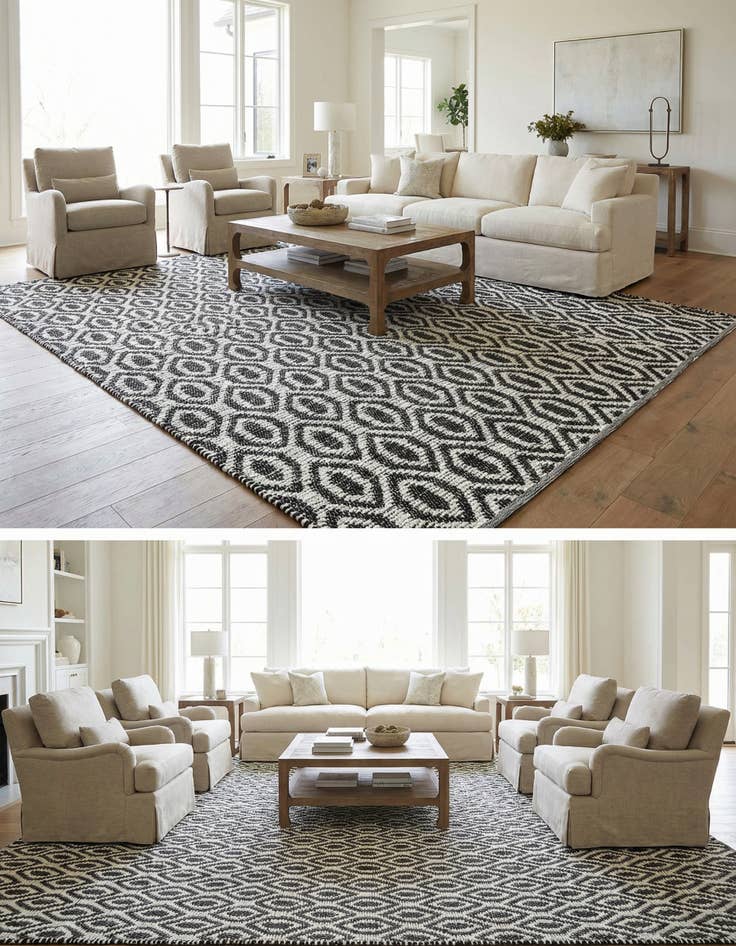 Detail image of 9' x 12'  Hand Woven Chindi Jute Rug