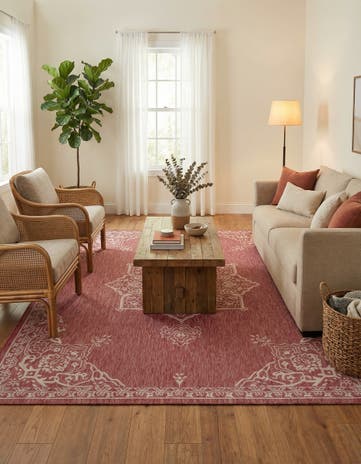 7' 10 x 10' Easy-Clean Traditional Indoor / Outdoor Rug