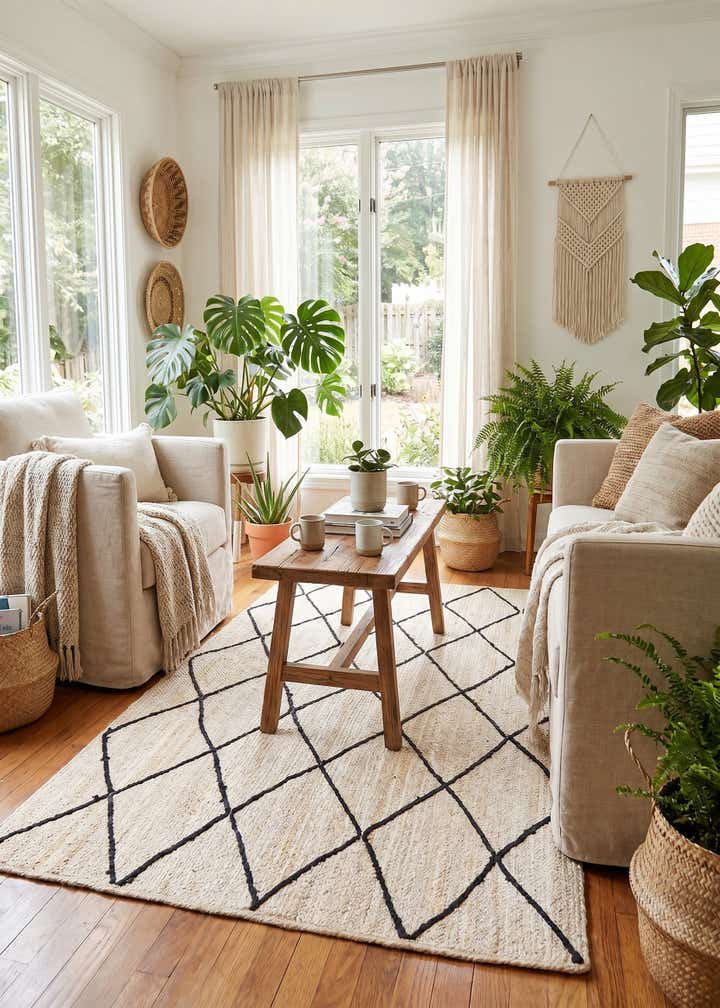 5' 1 x 8' Handmade Braided Jute Rug