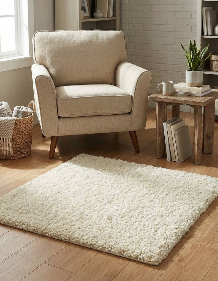 Detail image of  3' x 3' Solid Shag Square Rug