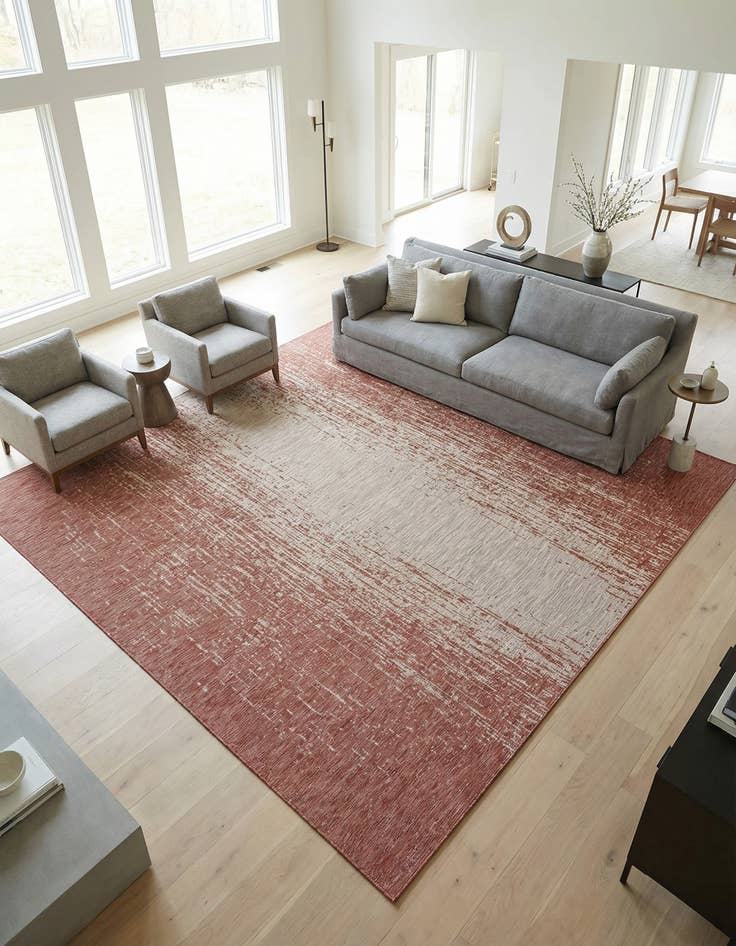 Detail image of 10' 8 x 10' 8 Easy-Clean Modern Indoor / Outdoor Square Rug