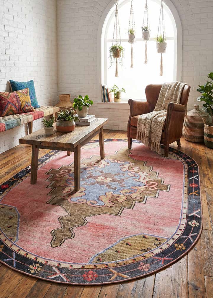 7' 6 x 10' 6 Washable Timeless Oval Rug