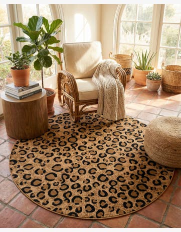Light Brown Savannah Round Rug