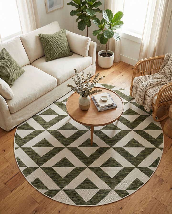 7' x 7' Easy-Clean Jill Zarin Indoor / Outdoor Round Rug