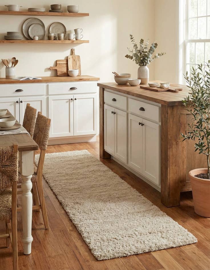 Detail image of 2' x 6' 7 Soft Solid Shag Runner Rug