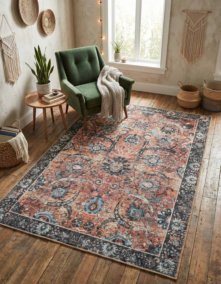 Detail image of 4' 1 x 6' 1 Washable Timeless Rug