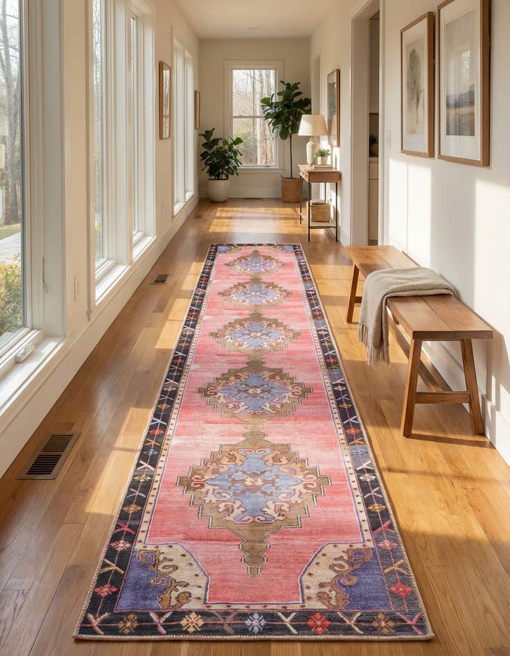 Detail image of 2' 6 x 12' Washable Timeless Runner Rug