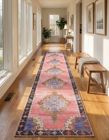 2' 6 x 12' Washable Timeless Runner Rug