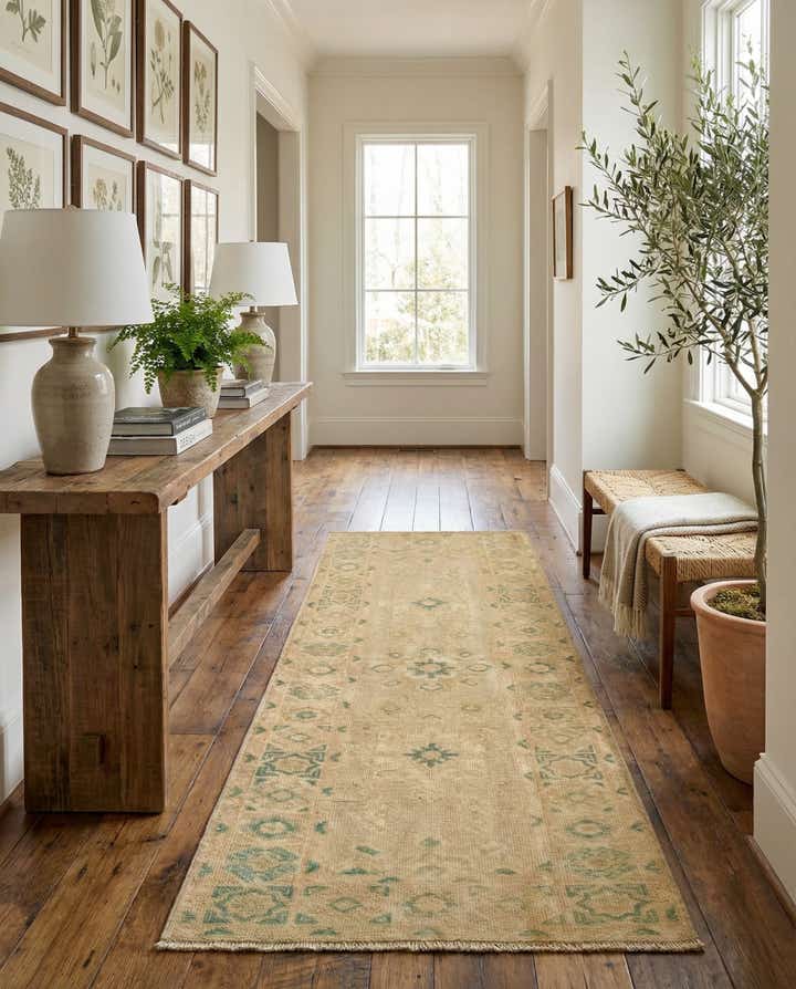 2' 2 x 5' 10 Hand Knotted Oushak Wool Runner Rug