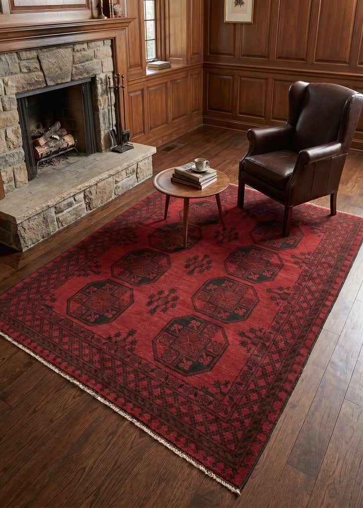 5' x 6' 2 Hand Knotted Afghan Akhche Wool Rug