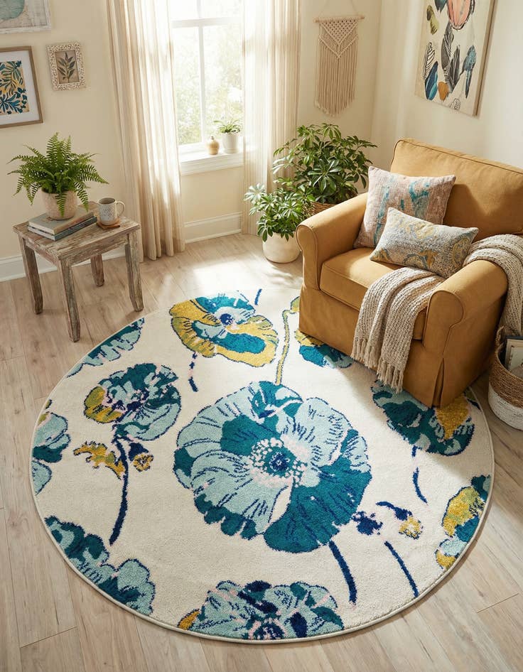 Detail image of 5' 3 x 5' 3 Bloom Round Rug