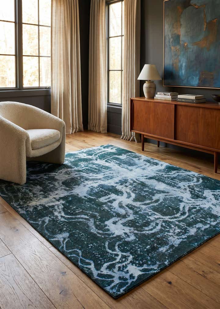 7' 10 x 9' 2 Hand Knotted Ultra Vintage Persian Wool Square Rug