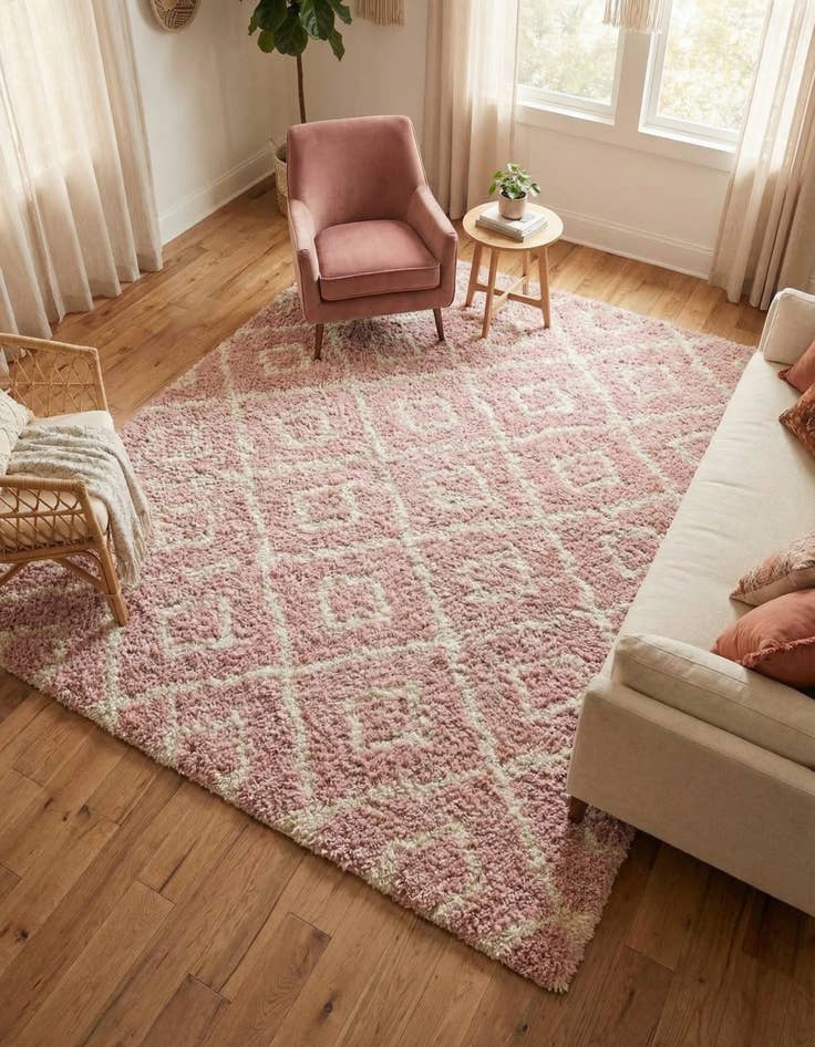 Detail image of 7' 10 x 7' 10 Trellis Shag Square Rug