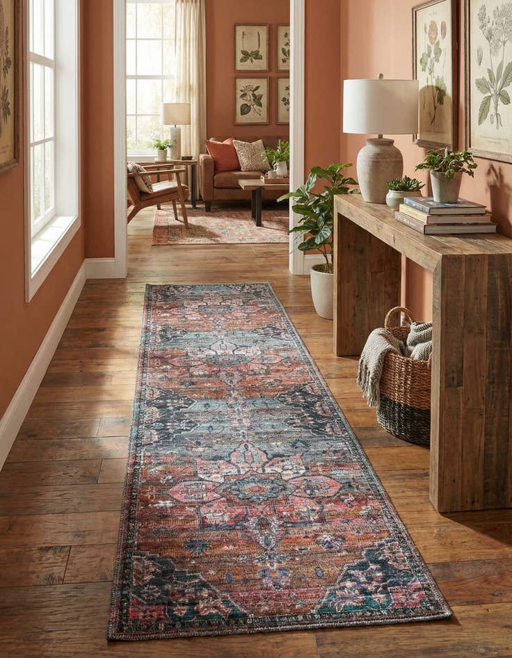 Detail image of 2' x 10' Washable Nostalgia Runner Rug