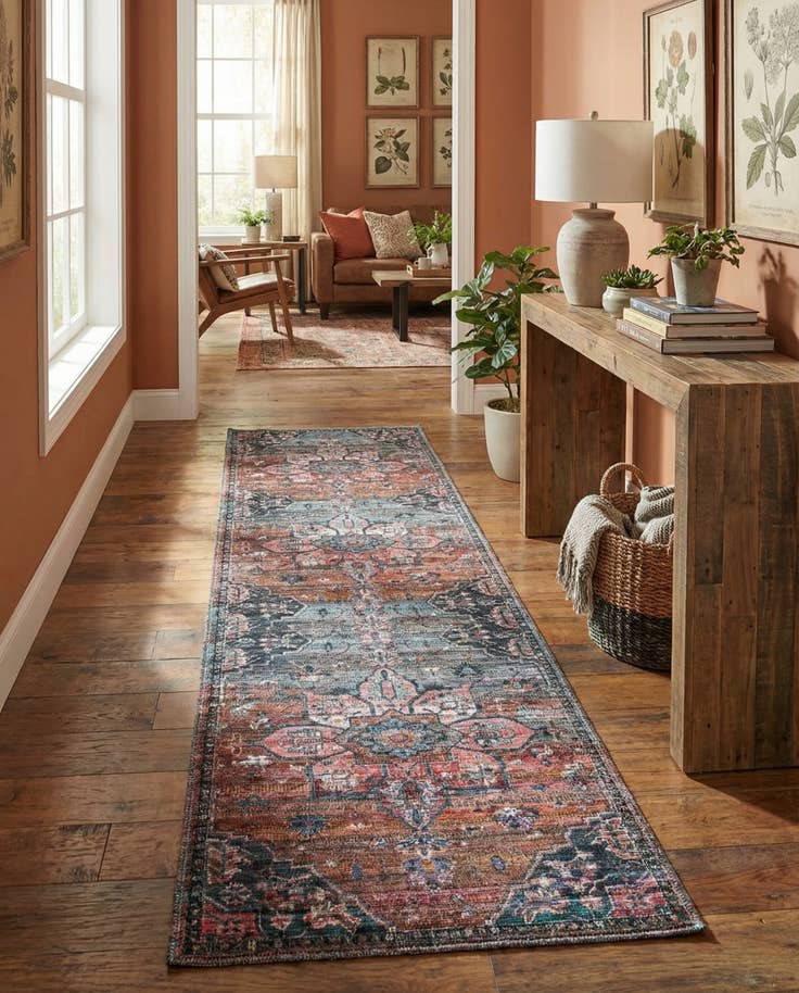 Detail image of 2' x 10' Washable Nostalgia Runner Rug