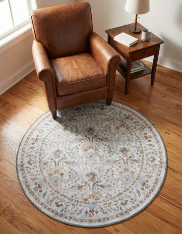 3' 6 x 3' 6 Washable Timeless Round Rug