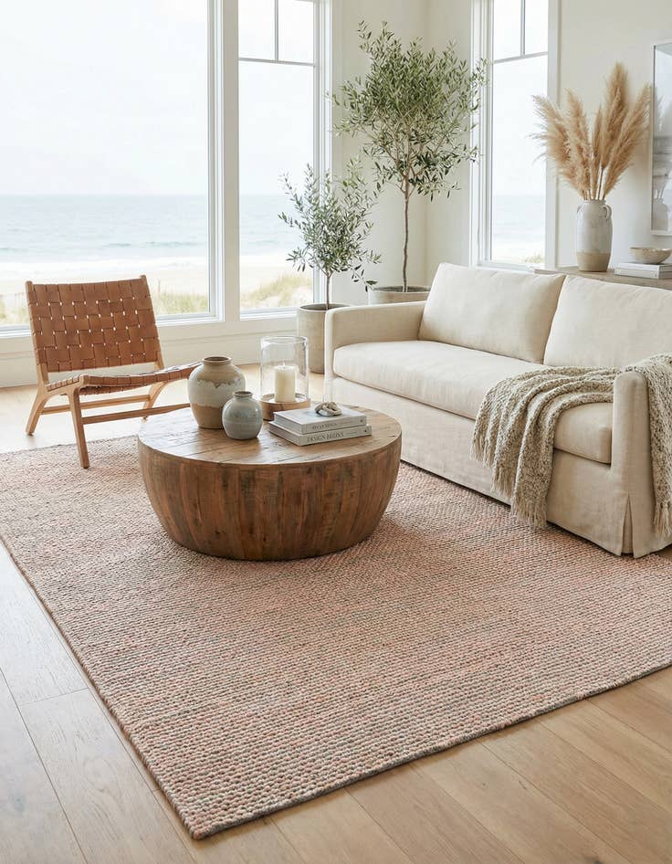 Detail image of 7' 10 x 10' Hand Woven Seaside Pearl Jute Rug