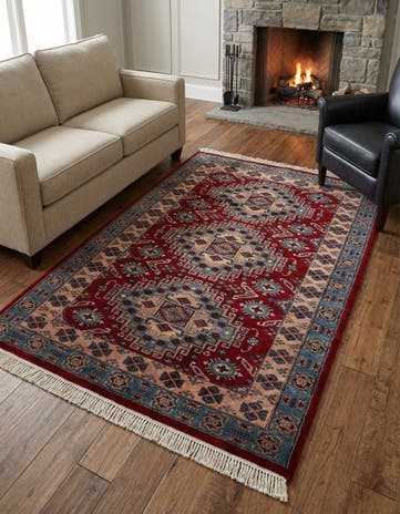 4' 2 x 5' 8 Hand Knotted Kazak Oriental Wool Rug