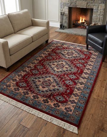4' 2 x 5' 8 Hand Knotted Kazak Oriental Wool Rug