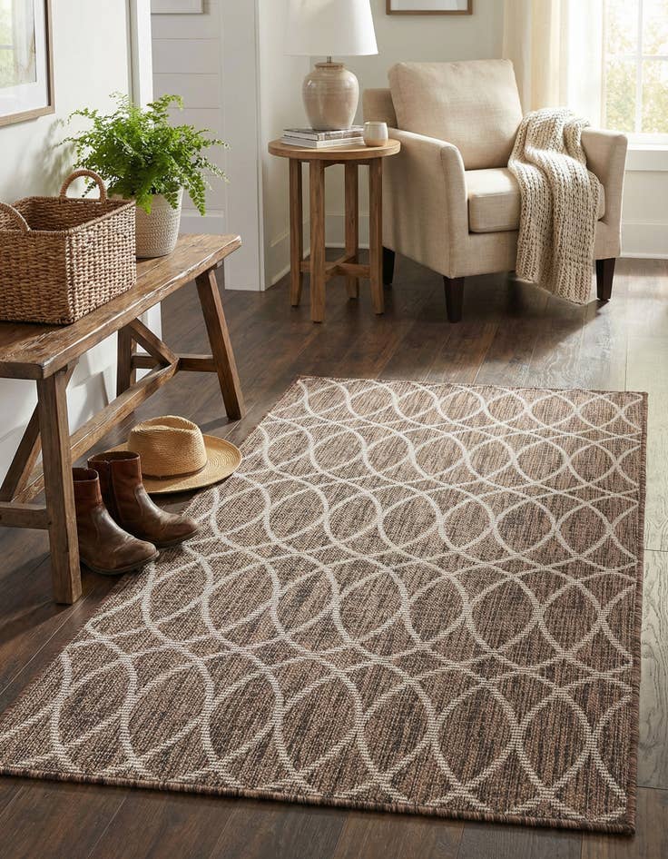Detail image of 3' x 5' 3 Washable Trellis Indoor / Outdoor Rug