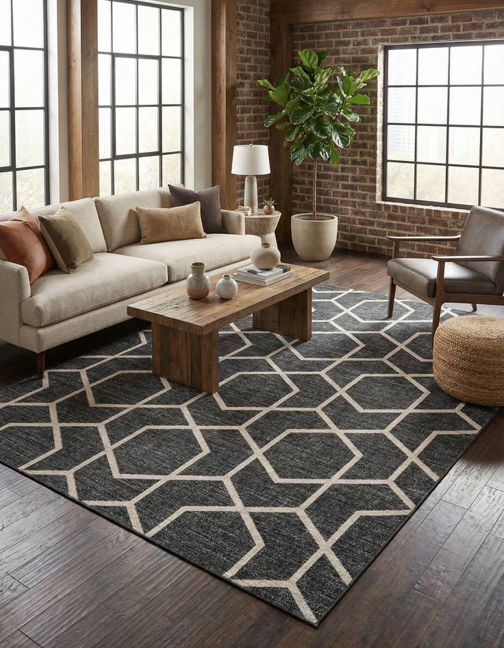 Detail image of 10' x 13' Eco Trellis Rug