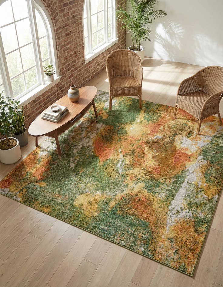 Detail image of 7' 10 x 7' 10  Washable Haerfest Square Rug