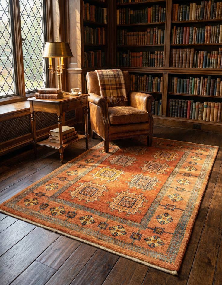 Detail image of 3' 5 x 5' 5 Kashkuli Wool Rug